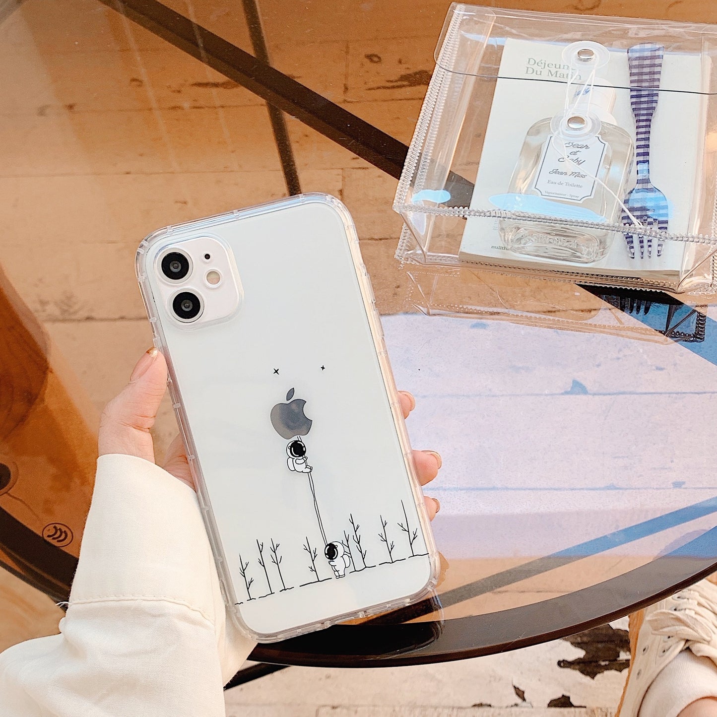 Creative Spaceman Transparent Cute Phone Case ARZ