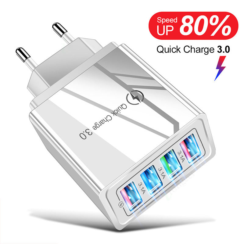 USB Charger Quick Charge 3.0 4 Phone Adapter For Tablet Portable Wall Mobile Charger Fast Charger ARZ