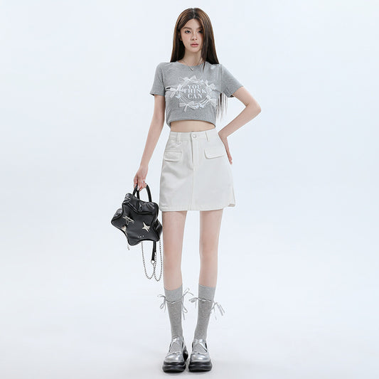 Irregular Half-length Denim Skirt ARZ