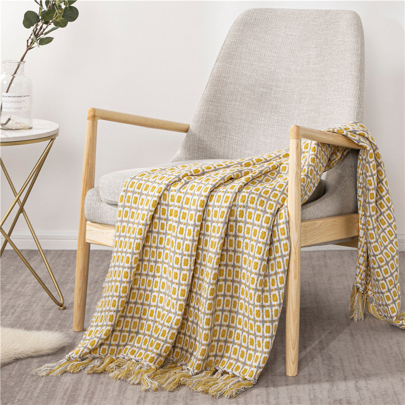 Knitted Big Shawl Tassel Woven Blanket ARZ