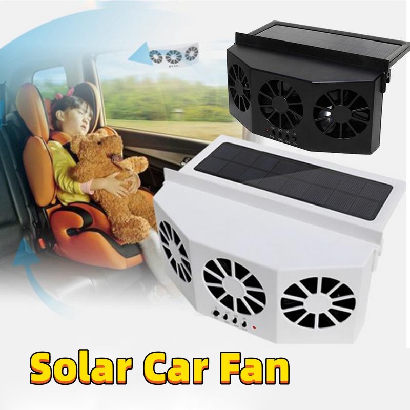 Car Fan Solar Window Sun Powered Car Auto Air Vent Cool Cooling System Radiator Fan Cooling Fan Energy Saving Car Styling Cooler ARZ