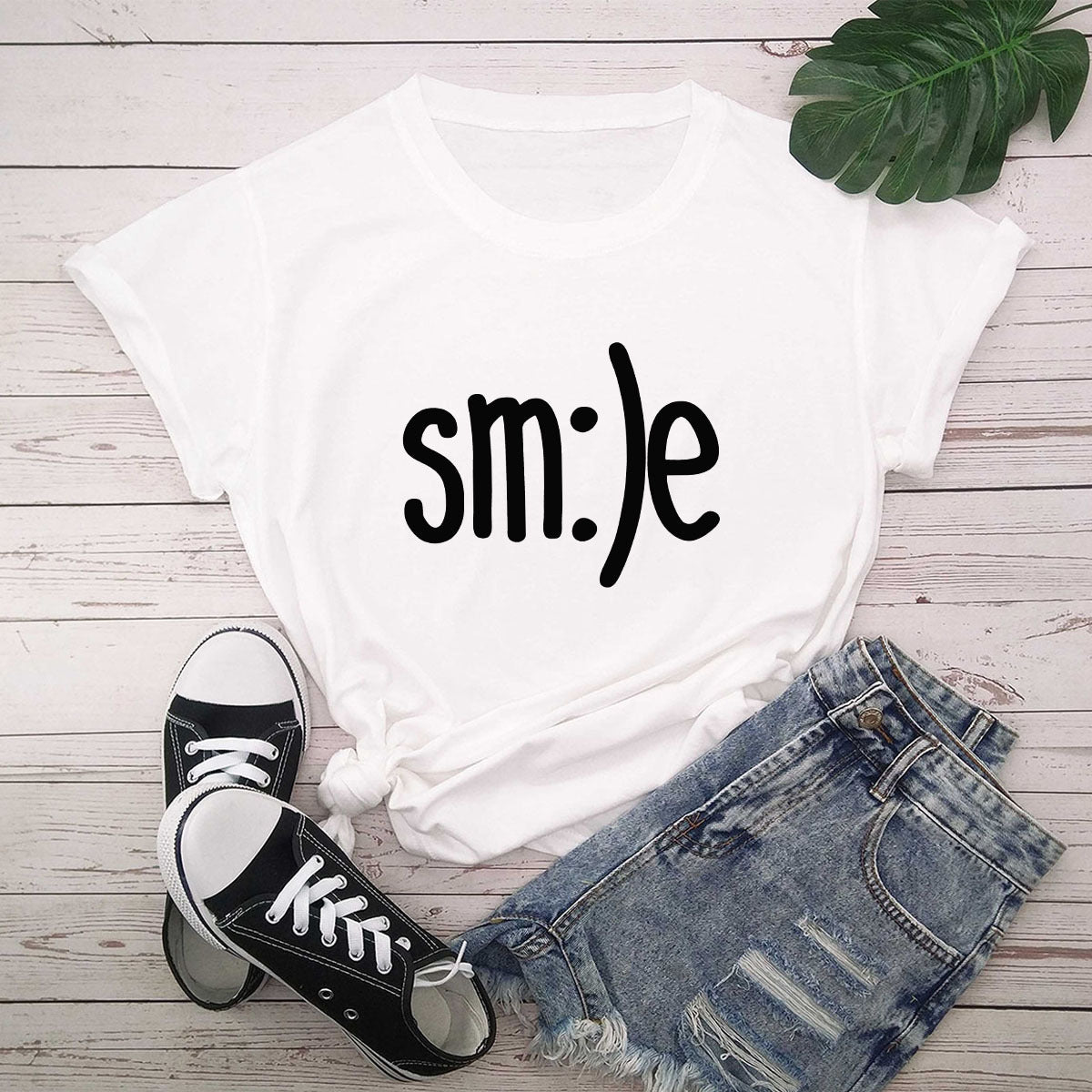 S-5XL Plus Size TShirt Women New Smile Letter Printed Shirt O Neck Short Sleeve Tees Summer Top 100%cotton Women's T-shirts ARZ