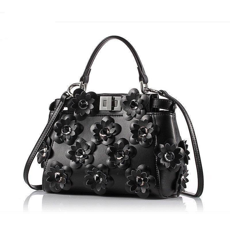 Cowhide Bag Handbag Mini Flower Shoulder Diagonal Female Bag ARZ