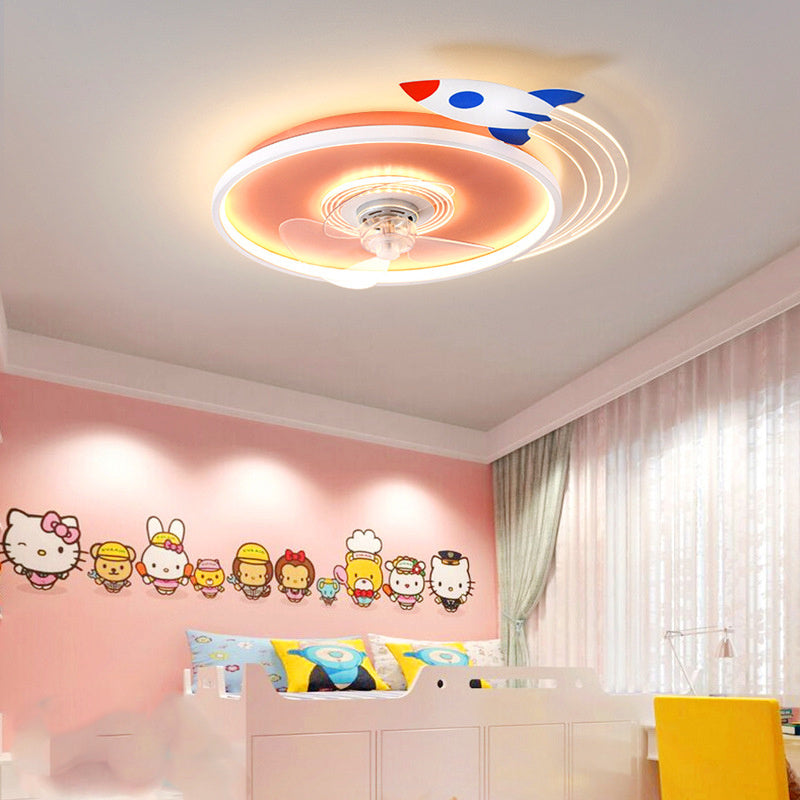 Simple Modern Children's Ultra-thin Round Nordic Restaurant Ceiling Fan ARZ