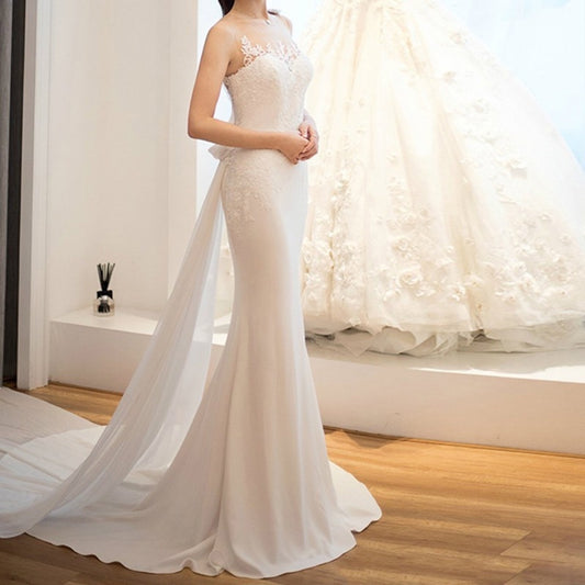 Mid-waist Dream See-through Super Fairy Light Wedding Dress ARZ