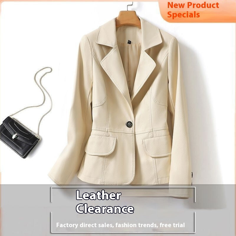 Elegant Sheep Leather Jacket Women's Suit Short Slim Fit Slimming ARZ