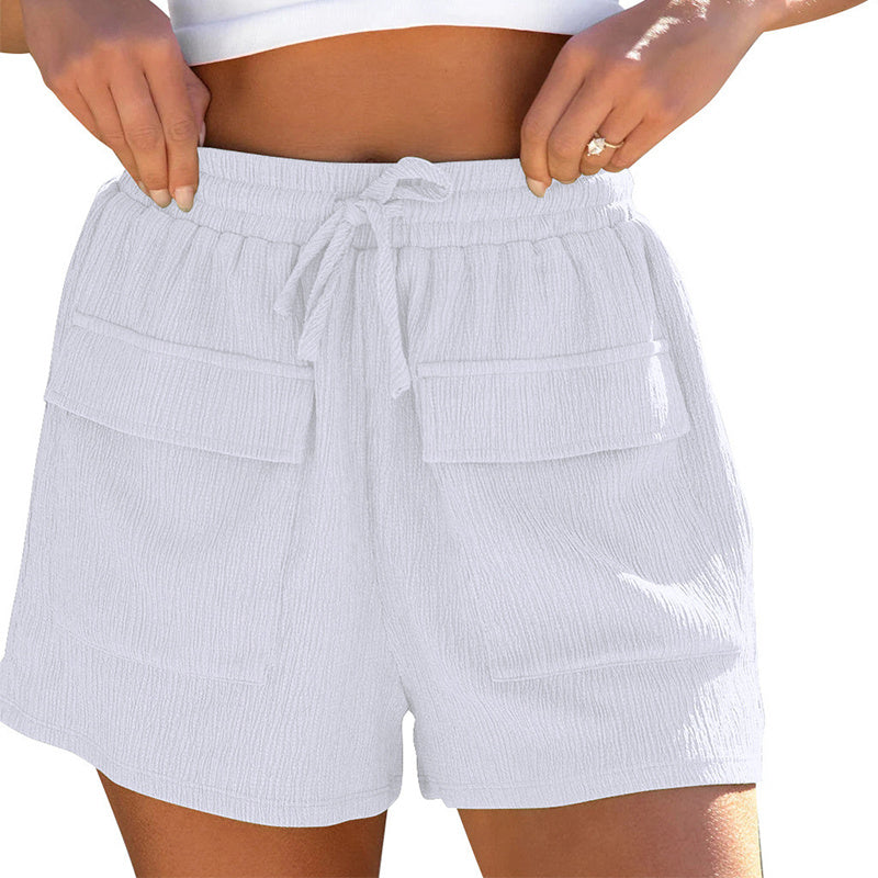 Summer Drawstring Shorts With Pockets Casual Sports Pants Womens Clothing ARZ