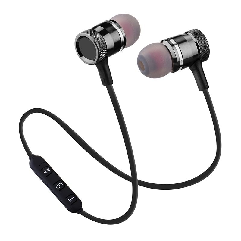 Wireless Bluetooth headset sports running magnetic line control binaural stereo in-ear hanging neck mobile phone universal answering ARZ