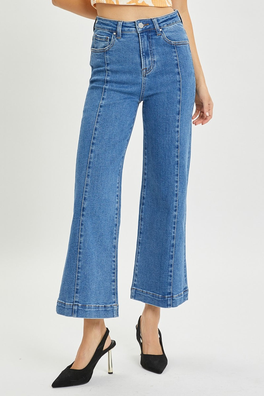 RISEN Full Size High Rise Wide Leg Jeans Trendsi