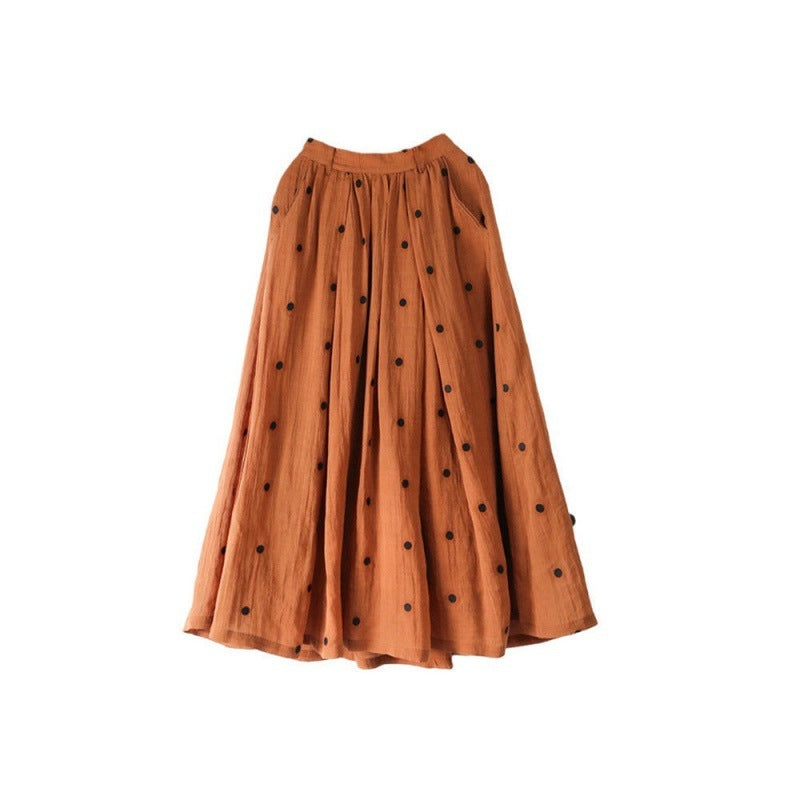 Women's Embroidered Polka Dot Double-layer Chiffon Skirt ARZ