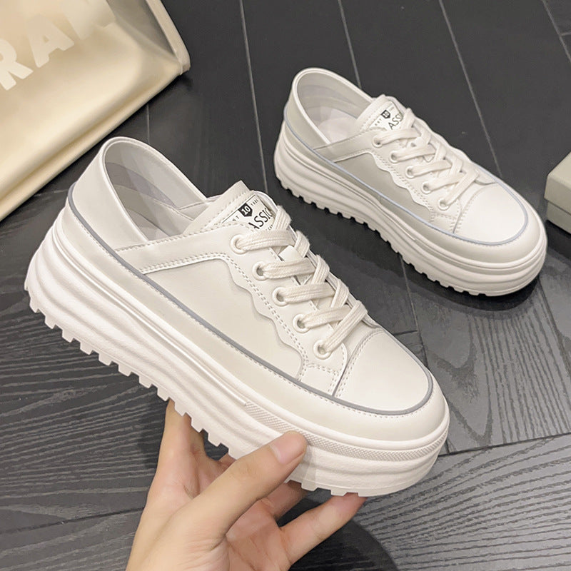 Casual Leather Platform Student Low-top Shoes ARZ