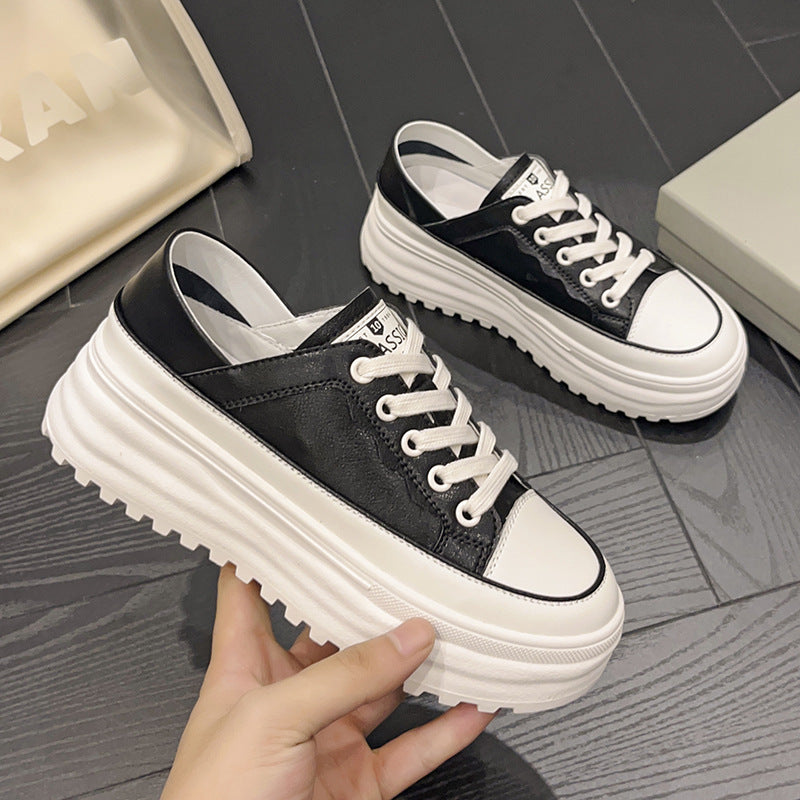 Casual Leather Platform Student Low-top Shoes ARZ