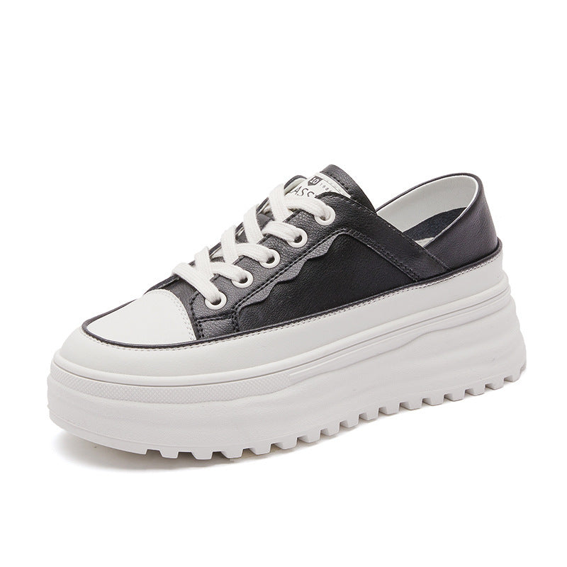 Casual Leather Platform Student Low-top Shoes ARZ