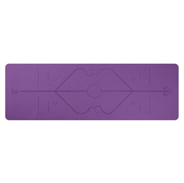 Non Slip TPE Yoga Mat Position Line Beginner ARZ