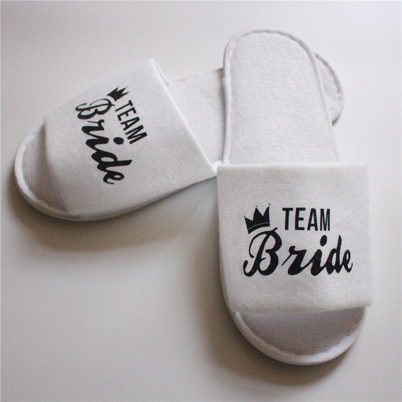 Custom Wedding Pajamas Party Plush Slippers ARZ