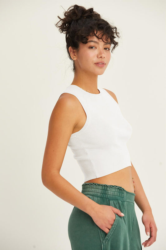 HYFVE Ribbed Knit Cropped Tank Trendsi