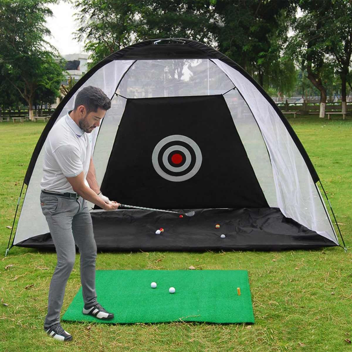 Golf Practice Net Tent Golf Hitting Cage Garden Grassland Practice Tent Golf Training Equipment Mesh Outdoor ARZ