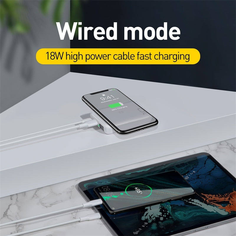 Small square wireless fast charge mobile power LED digital display portable 10000mAh ARZ