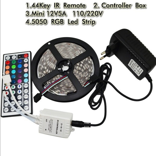 5050Led led lamp DC12V5M300led+44 key RGB remote control power adapter ARZ