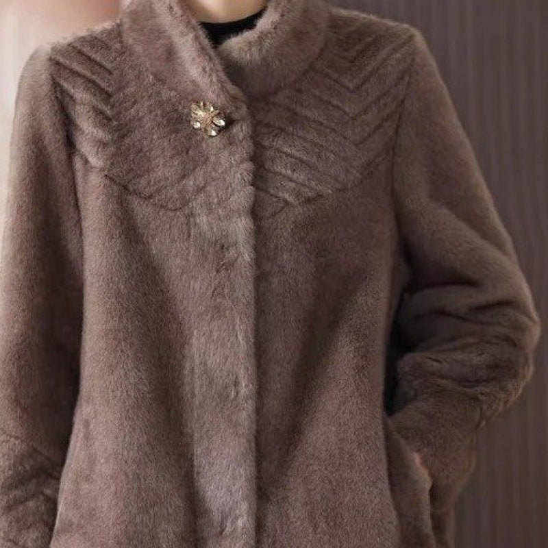 Temperamental Mother Winter Clothing Mink Velvet Coat ARZ