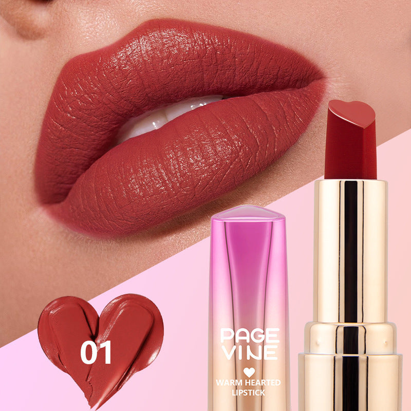 Six-color Heart-shaped Matte Lipstick Easy To Color And Moisten ARZ