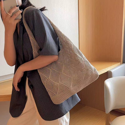 Solid Color Bag Knitted Bags Hollow Woven Bag ARZ