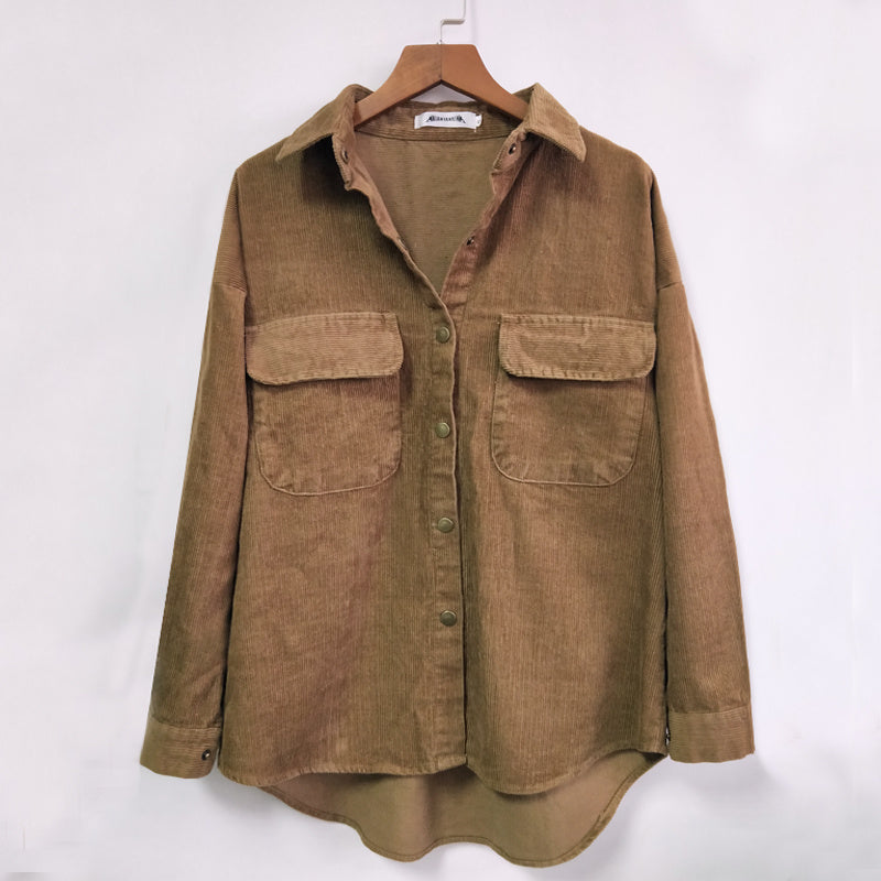 Women wear retro Hong Kong-style corduroy shirts ARZ