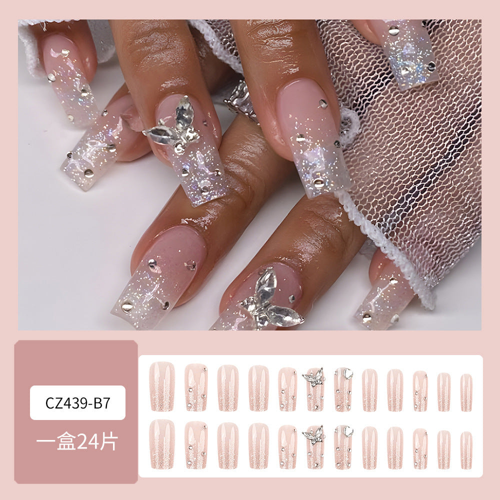 Super Long Diamond Wearing Armor European And American Foreign Trade Nail Stickers ARZ