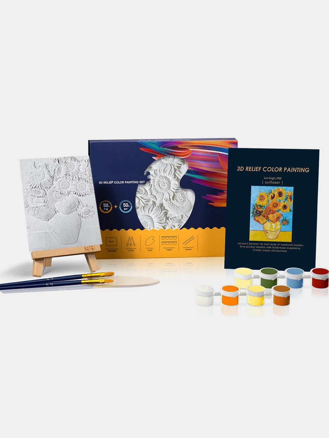 Relief Van Gogh's Sunflowers DIY 3D Oil Painting Kit Trendsi