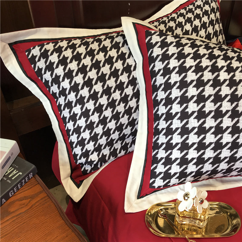 American Retro Cotton North Velvet Bedding Simple Houndstooth ARZ