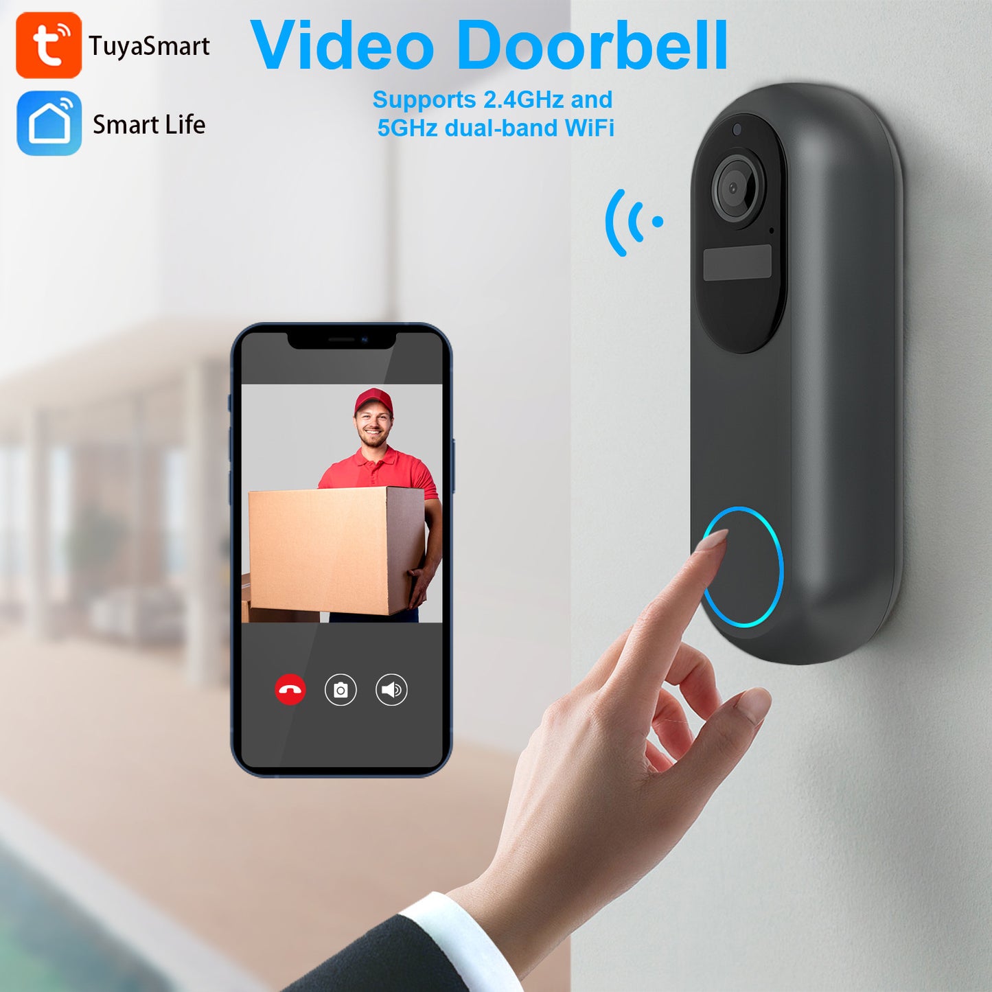 Smart Visual Doorbell Monitoring Intercom Low Power Camera ARZ