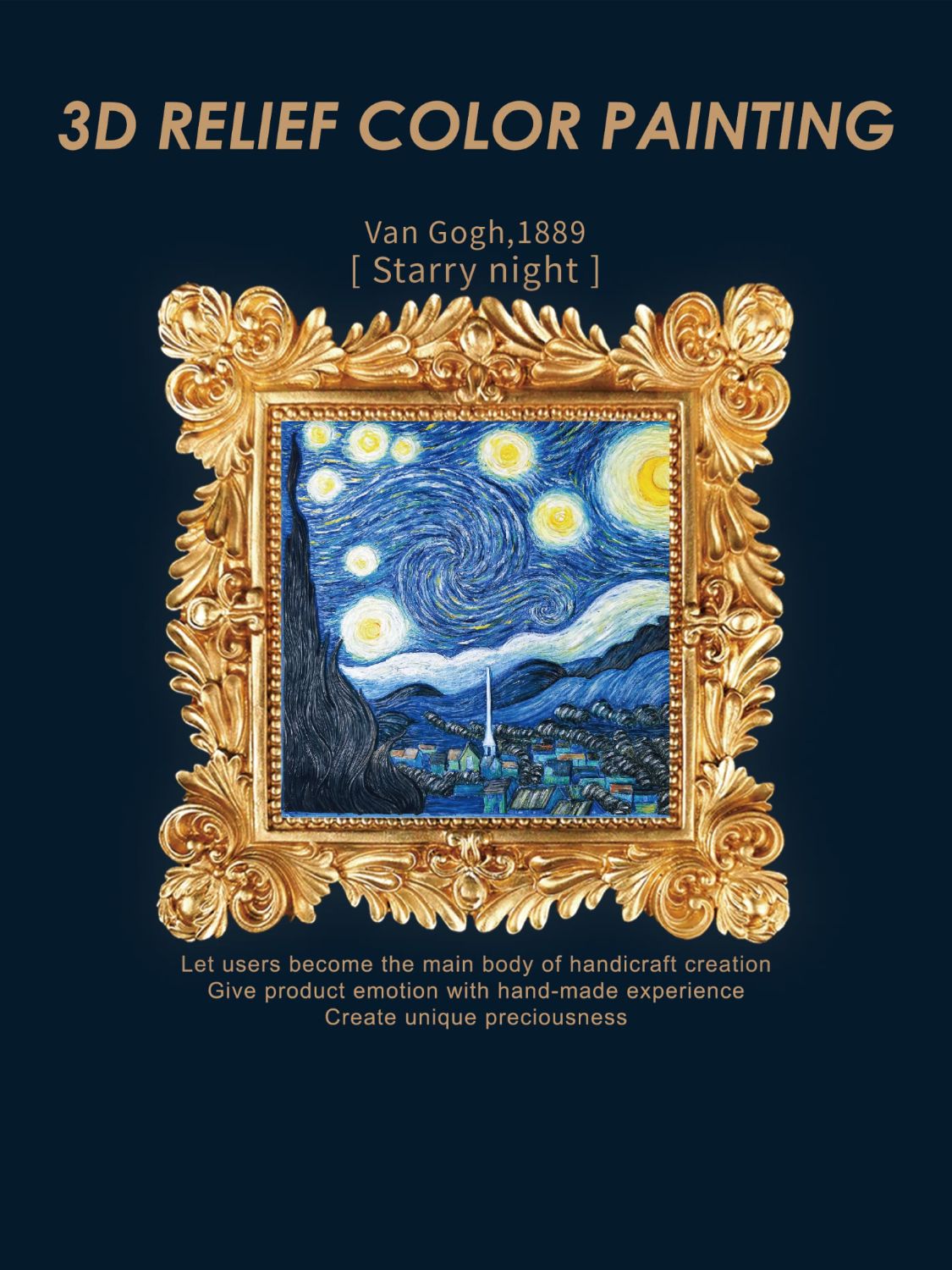 Relief Van Gogh's Starry Night DIY 3D Oil Painting Kit Trendsi