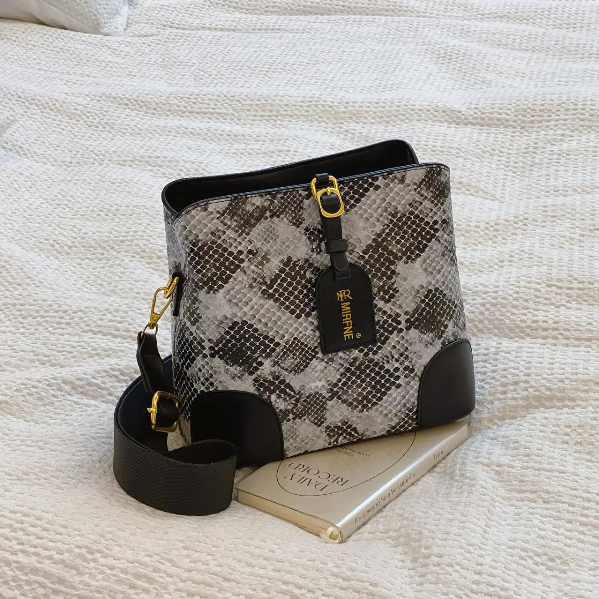 PU Leather Snakeskin Print Crossbody Bag Trendsi