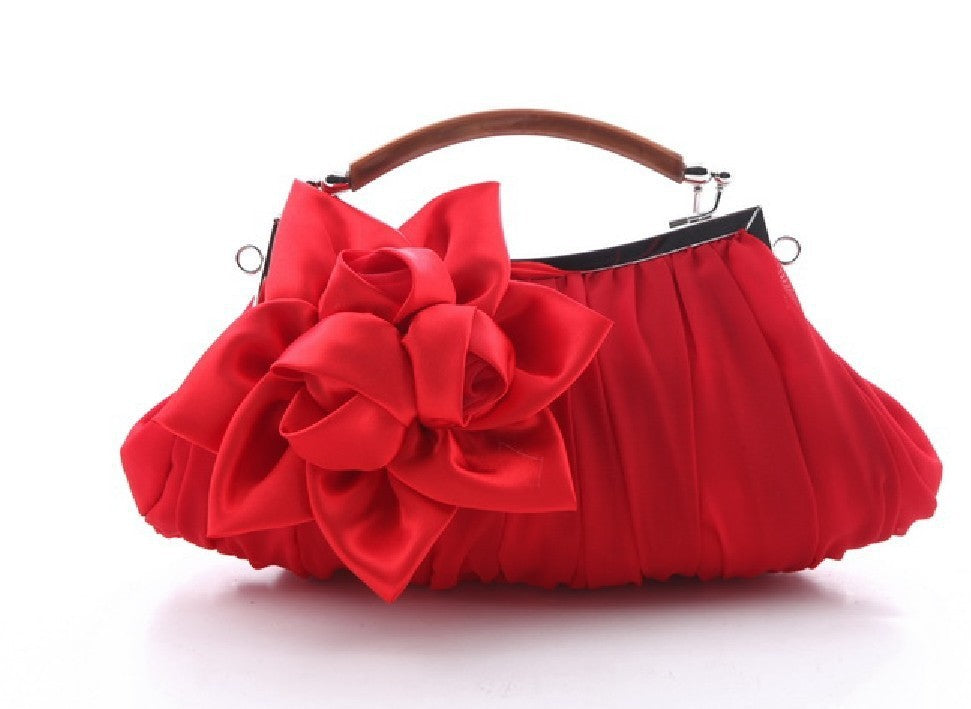 Direct Selling Fashion Sweet Satin Flower Banquet Bag Clutch Handbag Handbag Lady Bag ARZ