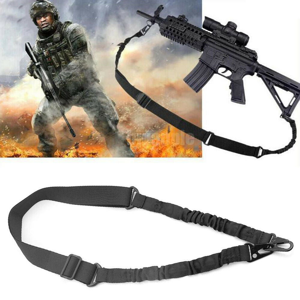 Tactical Rifle Sling Gun Shoulder Strap 2 Point Hooks One Single Strap Hunting ARZ