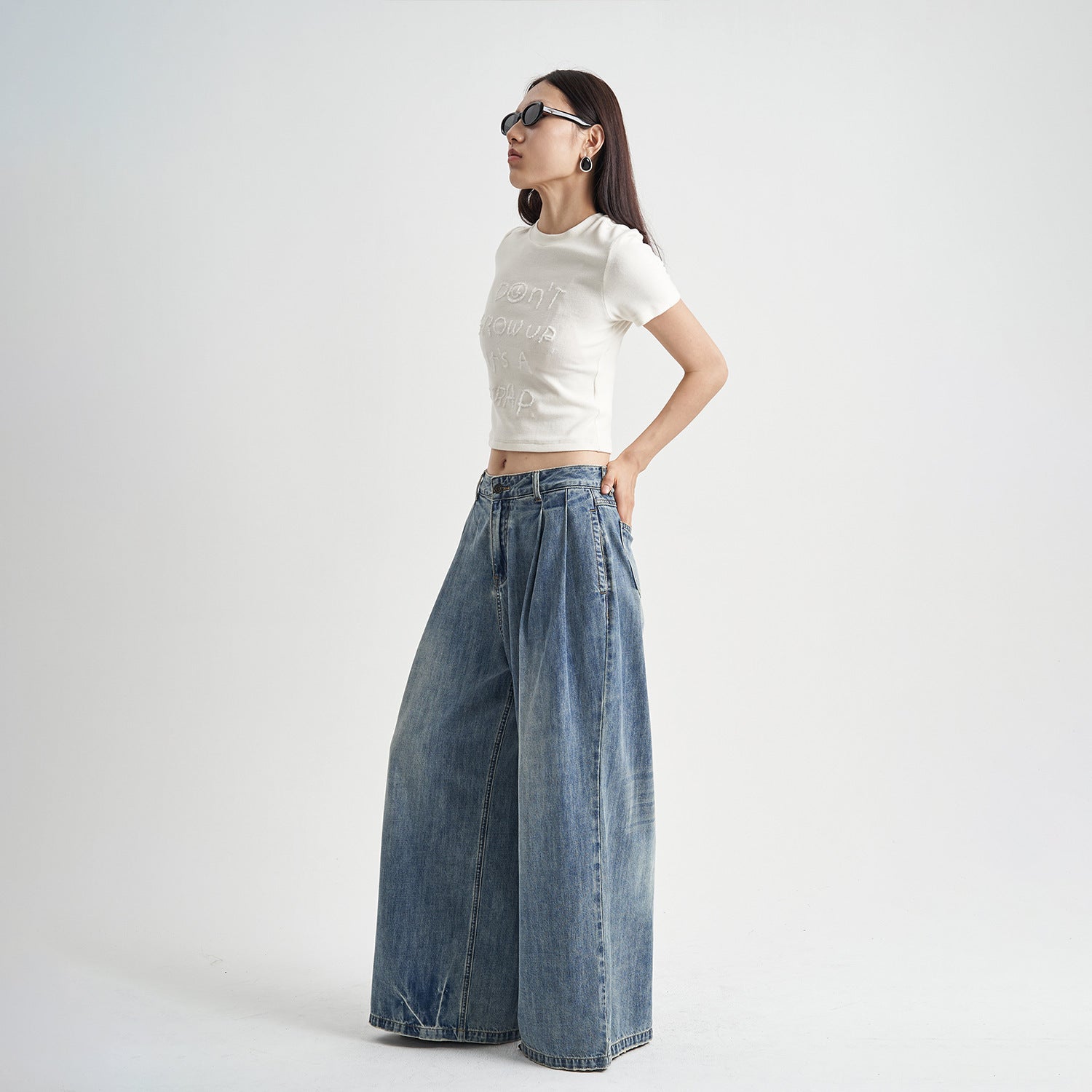 Loose Washed-out Jeans Women's High Waist ARZ