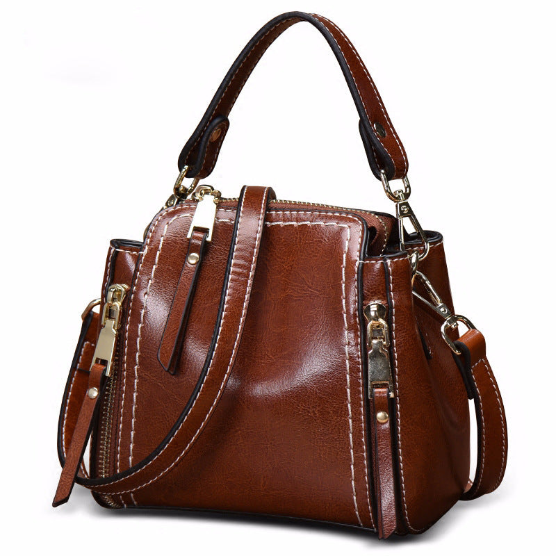 New Korean Version Of Real Cowhide Retro All Match Messenger Bag ARZ