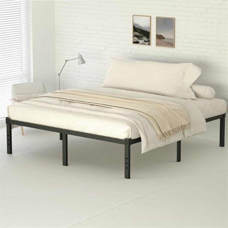 Classic Iron Bed Frame Mattress Under Bed Storage No Box Spring Needed Singe Full Queen King Size Black ARZ