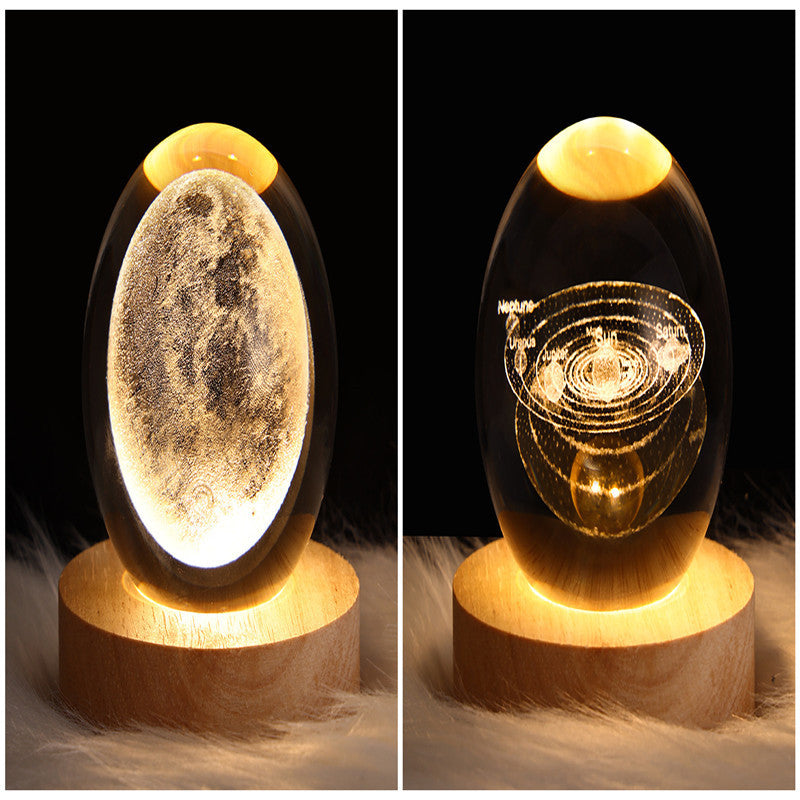 LED Night Light Galaxy Crystal Ball Table Lamp 3D Planet Moon Lamp Bedroom Home Decor For Kids Party Children Birthday Gifts ARZ