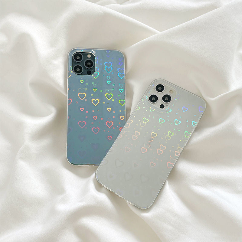 Laser Colorful Love For Double-sided Coated Silicone Phone Case ARZ