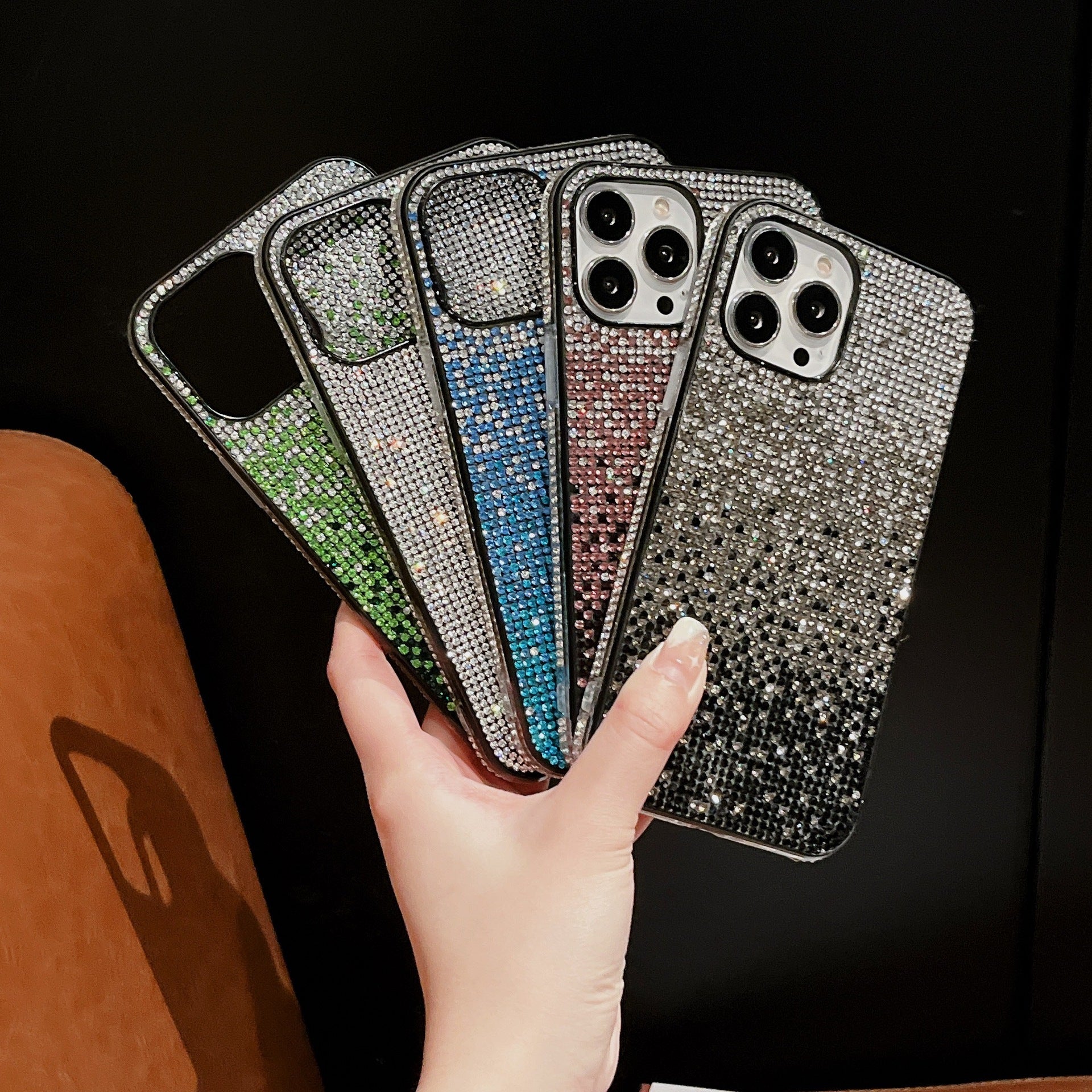 New Phone Case Suitable For Rainbow Pasted Leather Diamond Mobile Phone Case ARZ