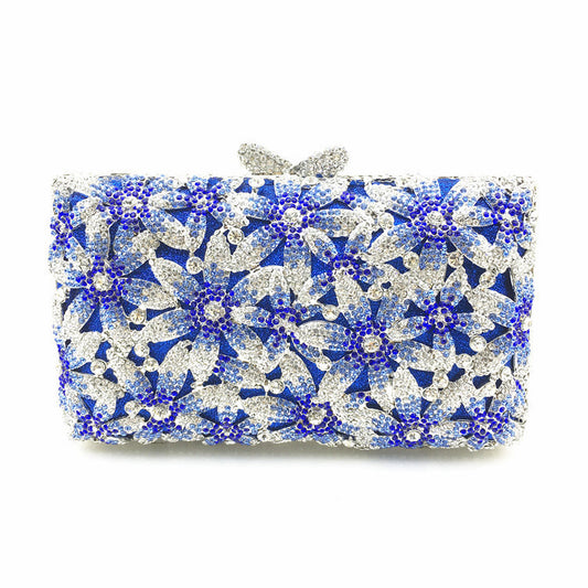 European And American Boutique Flower Rhinestone Dinner Clutch ARZ