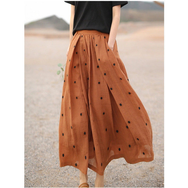 Women's Embroidered Polka Dot Double-layer Chiffon Skirt ARZ