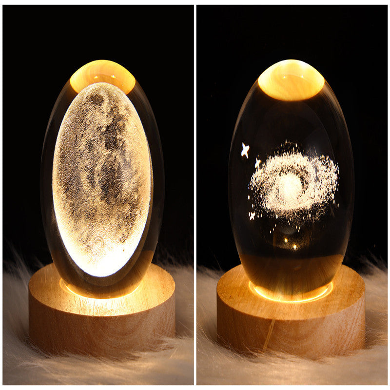 LED Night Light Galaxy Crystal Ball Table Lamp 3D Planet Moon Lamp Bedroom Home Decor For Kids Party Children Birthday Gifts ARZ