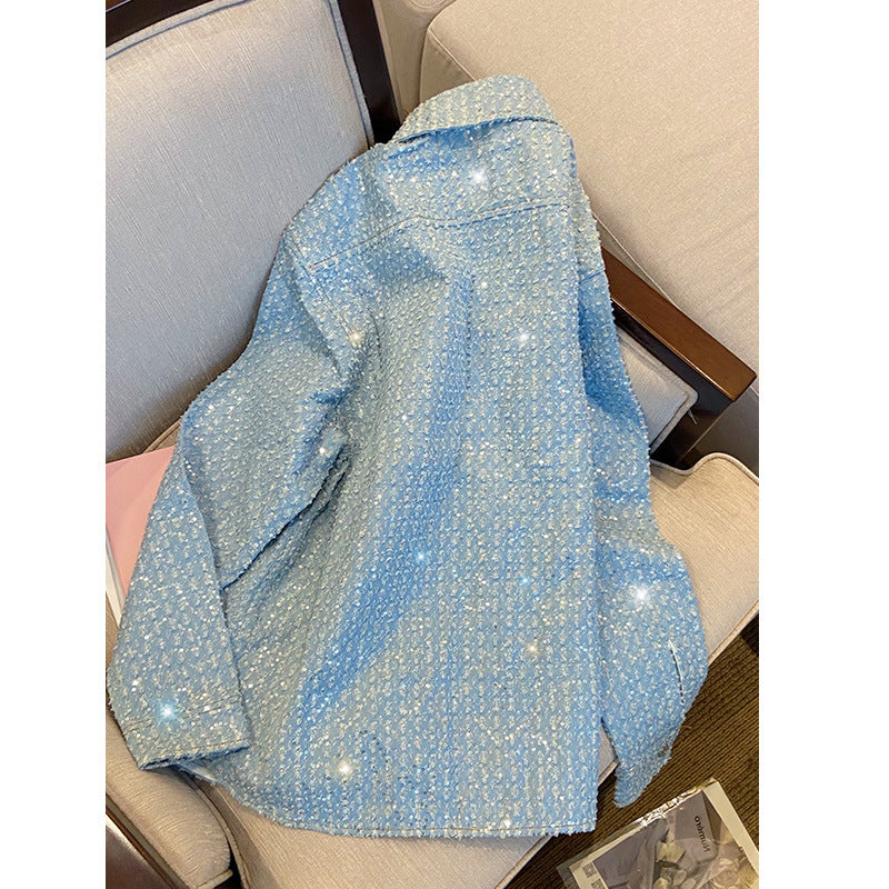 Women's Loose Casual Sequin Short Jacket ARZ