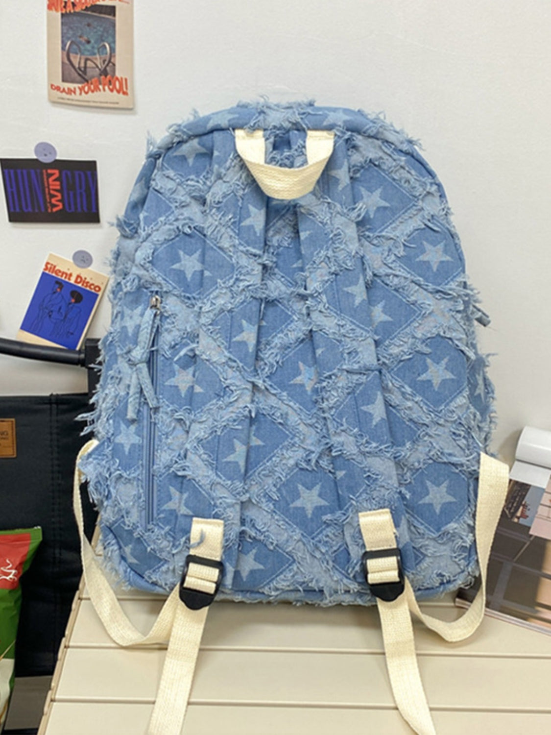 Star Denim Backpack Bag Trendsi