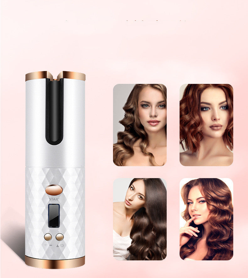 Rechargeable Automatic Hair Curler Women Portable Hair Curling Iron LCD Display Ceramic Curly Rotating Curling Wave Styer ARZ