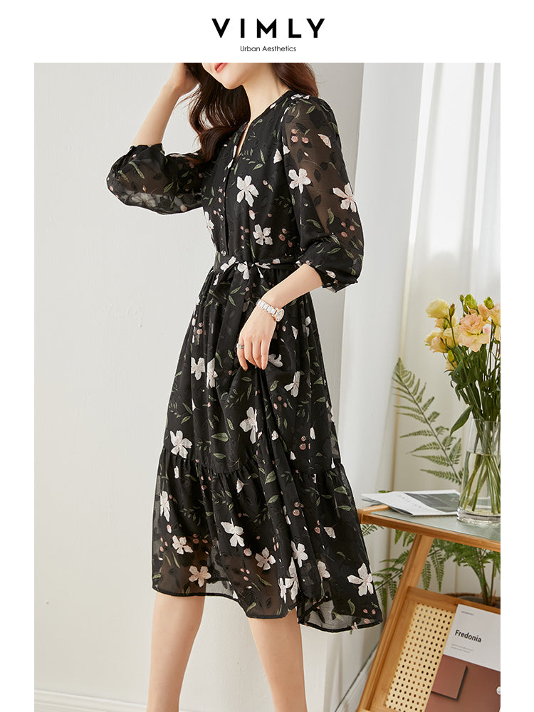 French Chiffon Floral Dress ARZ