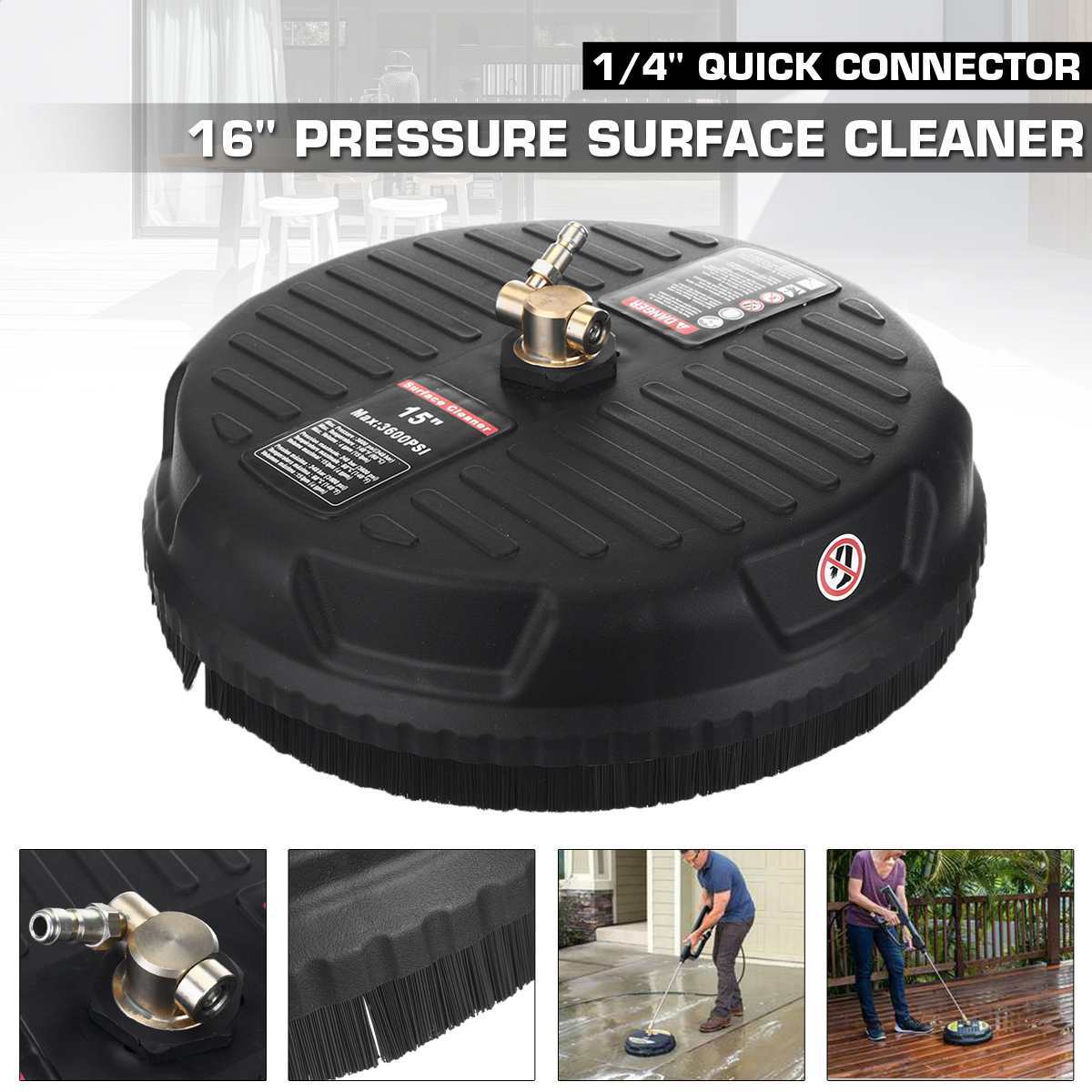 3600PSI High Pressure Washer Rotary Surface Cleaner Jet 1/4 inch Plug Cleaning Floor Brush Cleaning Machine ARZ