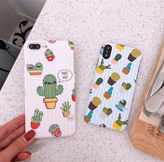 Compatible With Apple, USLION Green Cactus Case For I  Plus Flower Cartoon Animal Phone Cases For  Matte Hard PC Back Cover ARZ